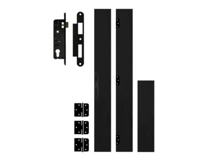 Thys - Deurkast omk. black laminado 17cm + slot lotto zwart + deurlijst + dichtingstreep pvc
