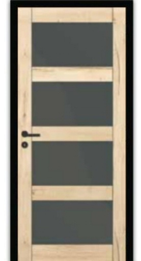 Thys - Realwood hor. nature oak 4-Panel (tubespaan) Zwart