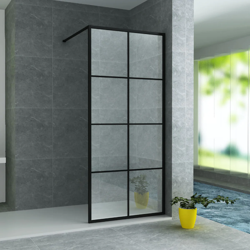 Aloni - Douchewand zwart raster (BEKO-140)